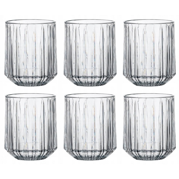 Комплект 6 чаши за уиски Stretto, стъкло, 320 мл