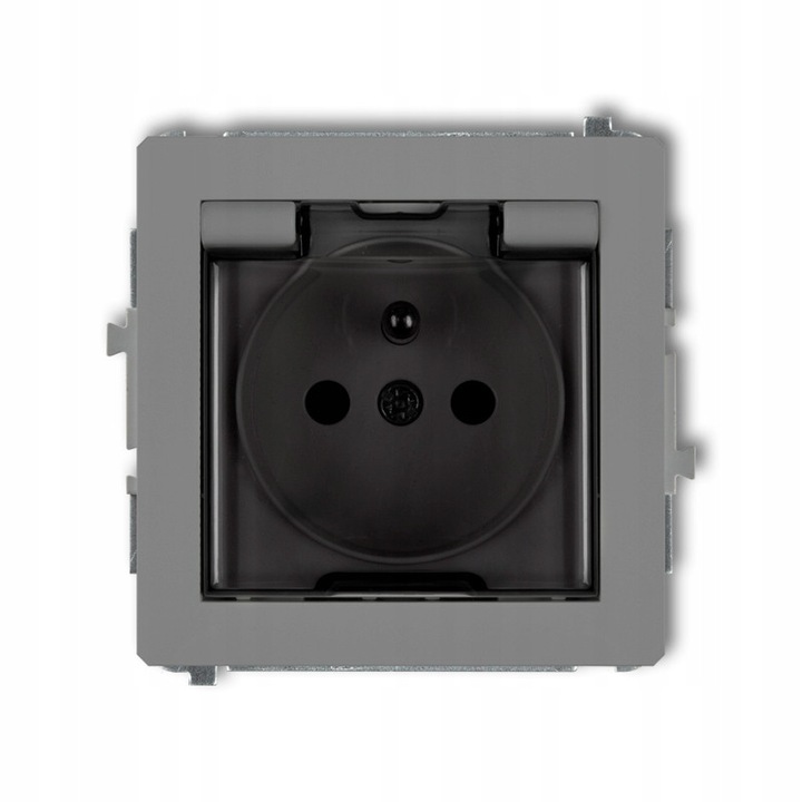 Priza Etansa Karlik Deco IP44 Gri Mat, 16A 250V~