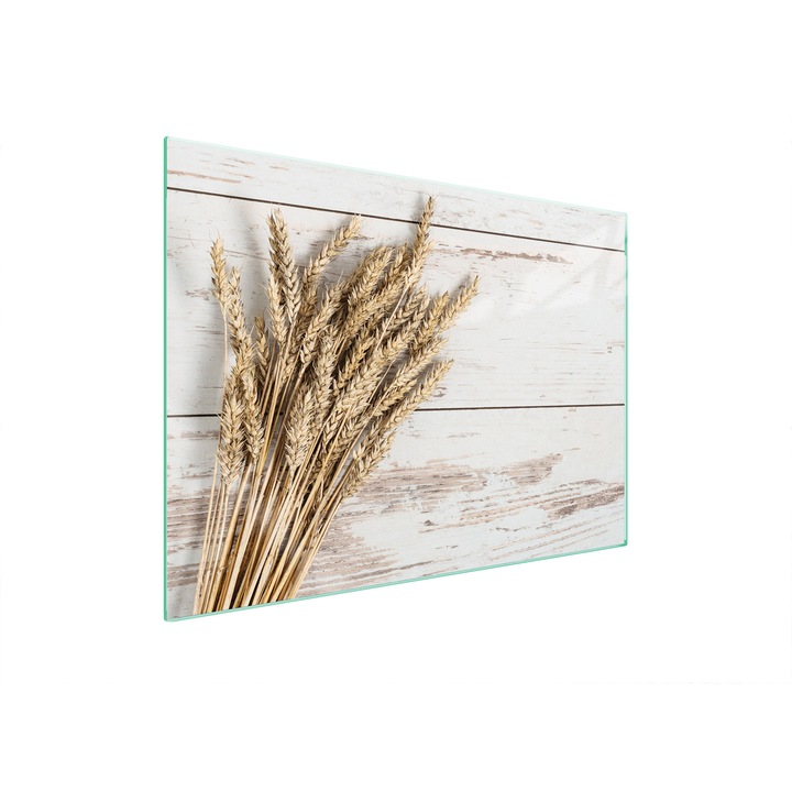 Tocator de bucatarie, TMK ArtDeko, Sticla, Multifunctional, Protectie plita, 70x52cm, Lemn, Multicolor