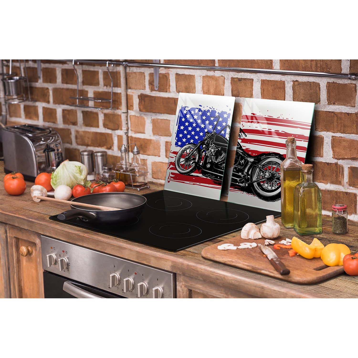 Tocator de bucatarie, TMK ArtDeko, Sticla, 2 Piese