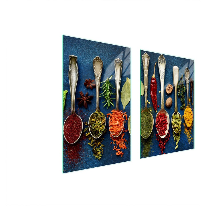 TMK ArtDeko üveg tűzhelyvédő lap, 35x30x52cm, modern design, könnyen tisztítható, többszínű