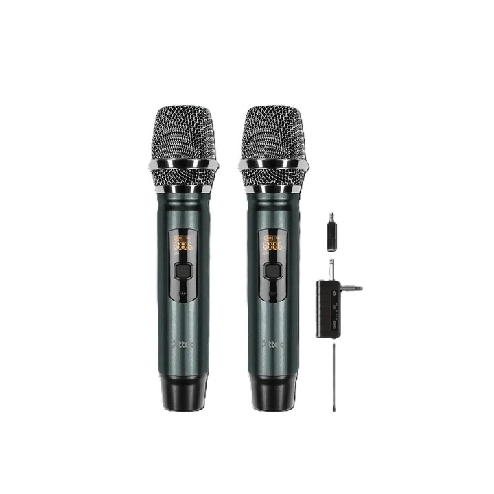 Микрофони ttec, Wireless, 2-Microphone System, Dual Channel Receiver, Черни