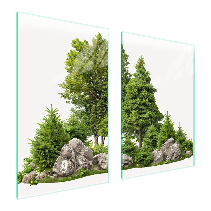 TMK ArtDeko üveg tűzhelyvédő lap, 35x30x52 cm, modern design, könnyen tisztítható