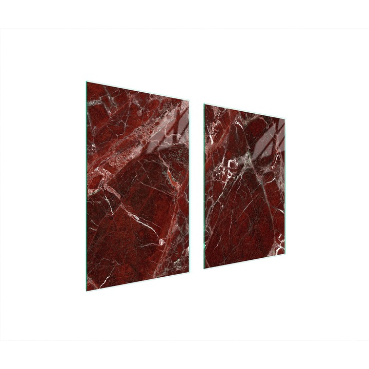 TMK ArtDeko üveg tűzhelyvédő lap, 35x30x52 cm, márvány mintás, multifunkcionális