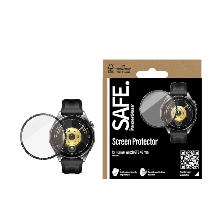 Safe üvegfólia Huawei WATCH GT6, 46mm okosórához, átlátszó