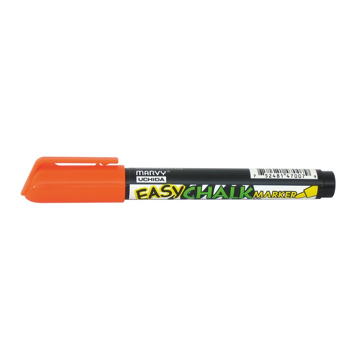 Marker cretă Uchida Marvy Easy Chalk, portocaliu, set 12