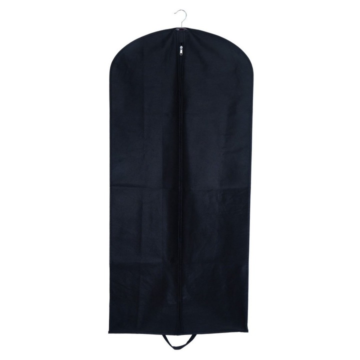 Set 3 huse pentru costum HUMERO, negru, 60x130cm, maner, material netesut