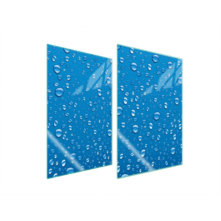 Konyhai üveg hátlap, 2x35x52 cm, TMK ArtDeko, modern design, magas hőmérsékletnek ellenálló, kék