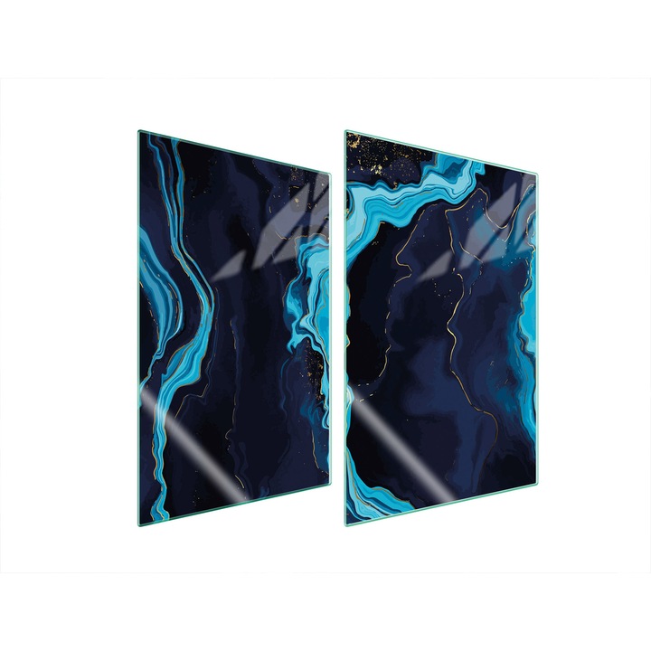 Üveg konyhai hátfal, 2x35x52 cm, TMK ArtDeko, márvány, magas hőmérsékletnek ellenálló