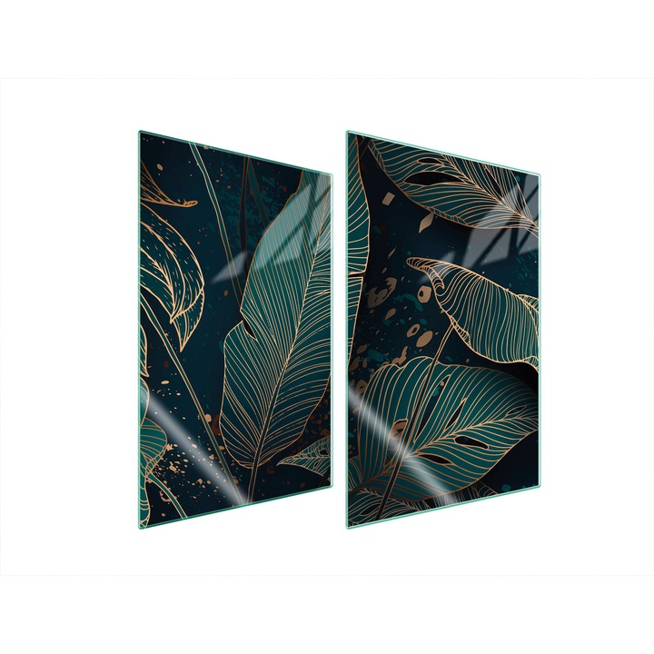 TMK ArtDeko konyhai üveg hátlap, 2x 35x52 cm, modern design, könnyen tisztítható, többszínű