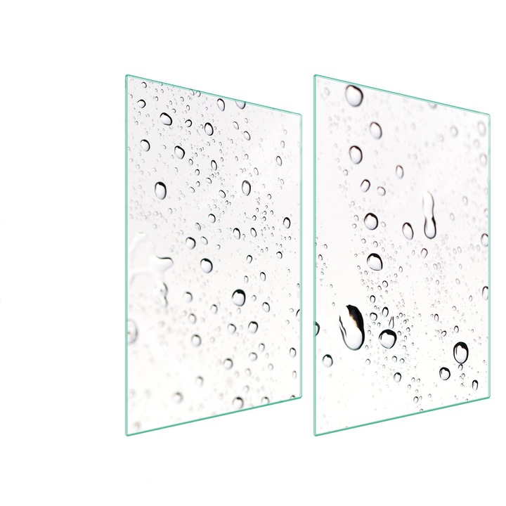 TMK ArtDeko konyhai üveg hátfal, 2x 35x52 cm, fehér, magas hőállóság