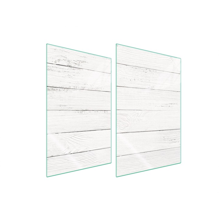 TMK ArtDeko üveg főzőlap védőlemezek, 2x 35x52 cm, modern design, könnyen tisztítható, fehér