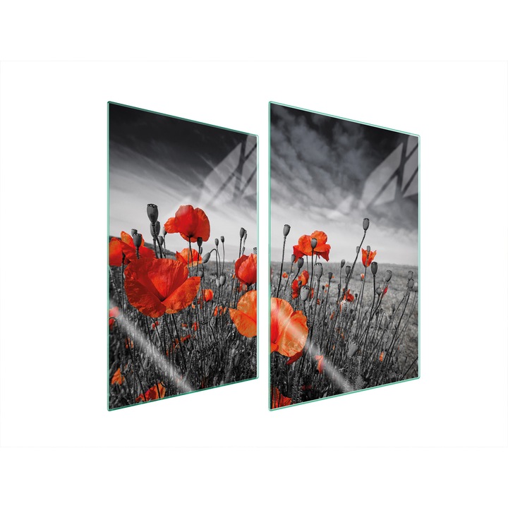 Üveg konyhai védőlemezek 2x35x52 cm, TMK ArtDeko, modern design, magas hőmérsékletnek ellenálló, többszínű