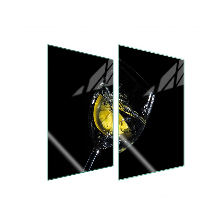 TMK ArtDeko üveg konyhai hátfalvédő, 2x 35x52 cm, többszínű, magas hőmérsékletnek ellenálló