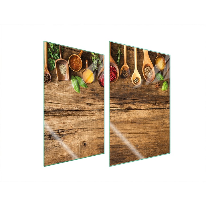 TMK ArtDeko Üveg konyhai hátfal, 2x 35x52 cm, többszínű