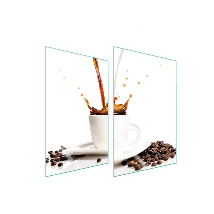 TMK ArtDeko konyhai üveg védőlapok, 2x 35x52 cm, fehér/barna, magas hőmérsékletnek ellenálló