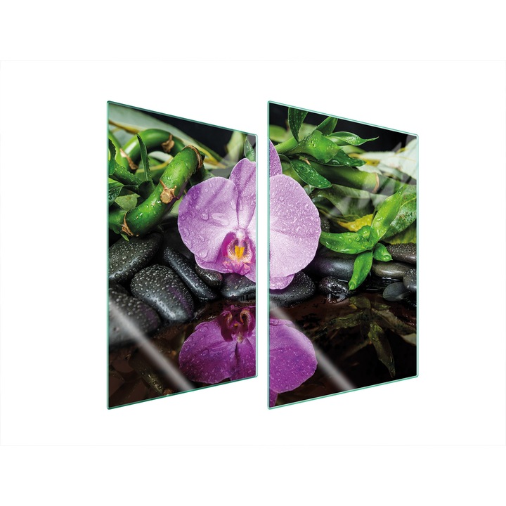 Üveg konyhai védőlemezek 2x35x52 cm, TMK ArtDeko, modern design, magas hőmérsékletnek ellenálló, többszínű