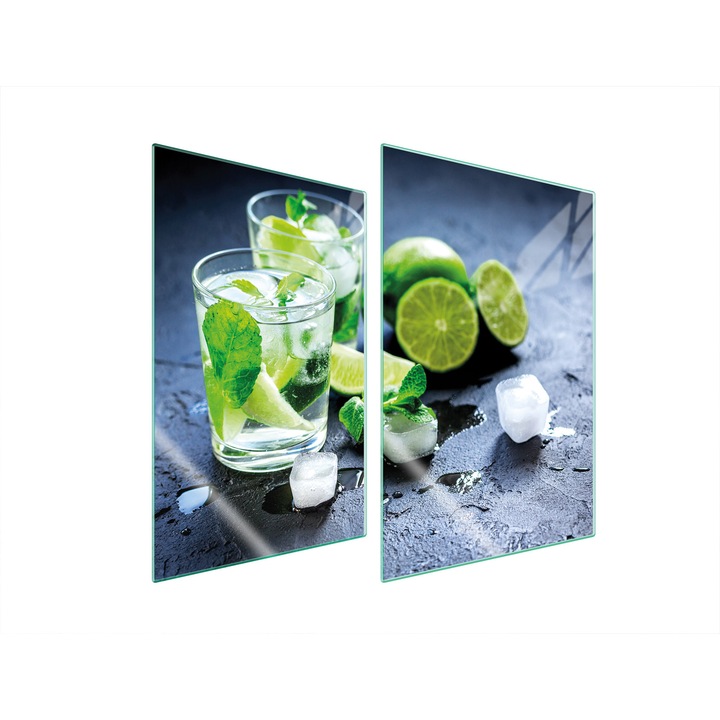 Üveg konyhai védőlemezek 2x35x52 cm, TMK ArtDeko, modern design, könnyen tisztítható, többszínű