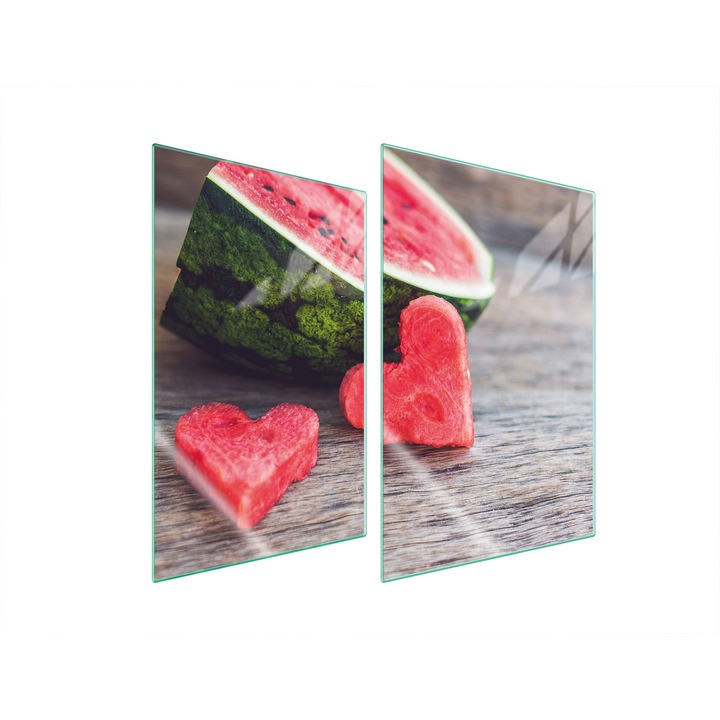 Üveg konyhai hátfal, 2x35x52 cm, TMK ArtDeko, dinnye dizájn, hőálló