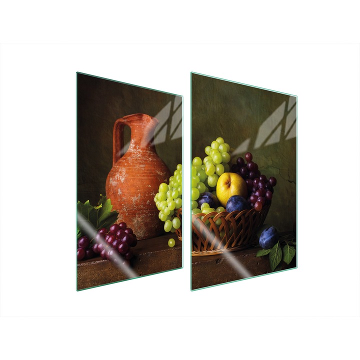 Konyhai üveg hátfal, TMK ArtDeko, 2x 35x52 cm, modern design, hőálló