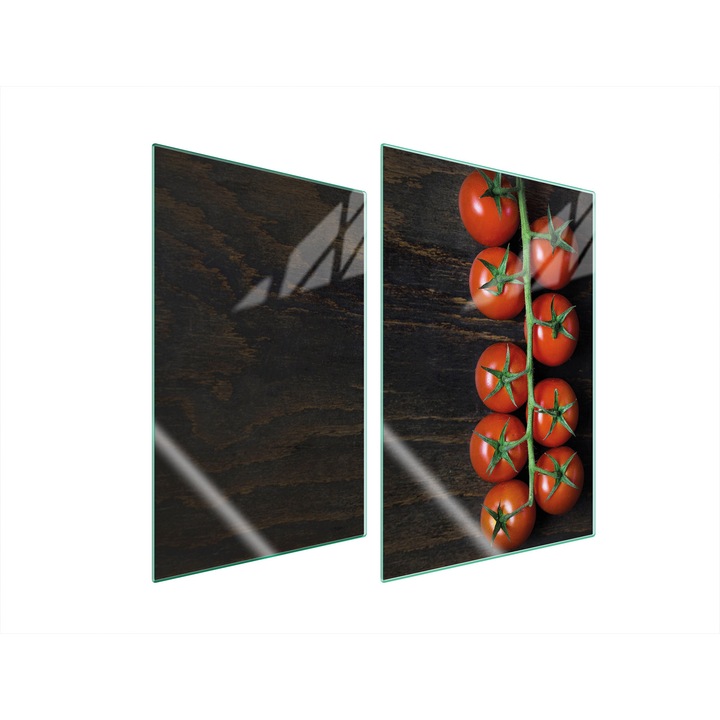 Konyhai üveg védőlap, 2x35x52 cm, TMK ArtDeko, modern design, magas hőmérsékletnek ellenálló, fekete/piros