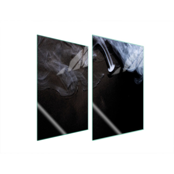 Üveg konyhai védőburkolat, 2x35x52 cm, TMK ArtDeko, modern design, magas hőmérsékletnek ellenálló, fekete/fehér