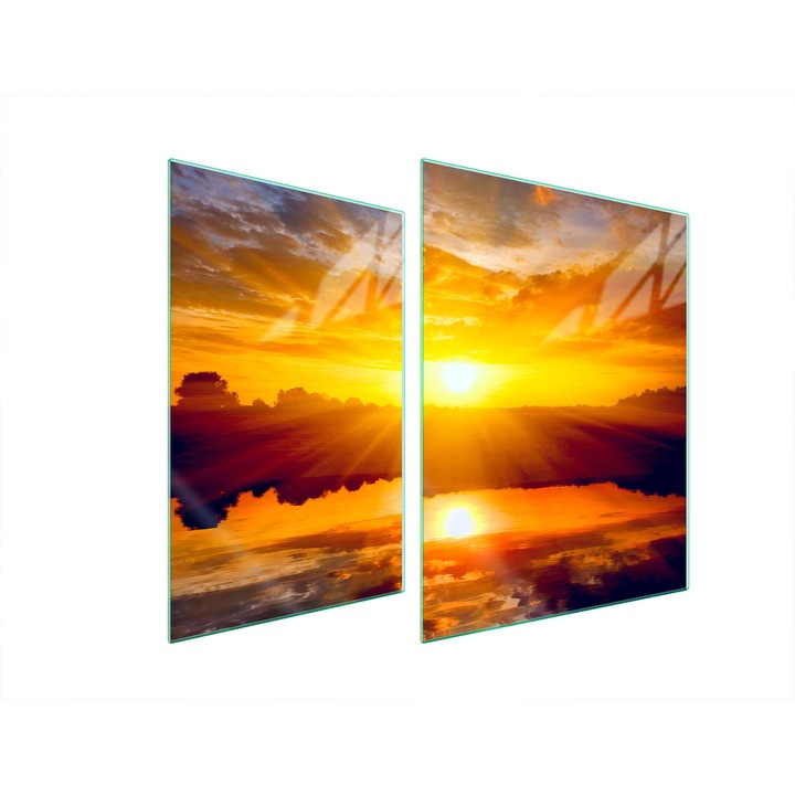 TMK ArtDeko üveg tűzhelyvédő lap, 30x40x52 cm, modern design, könnyen tisztítható, átlátszó