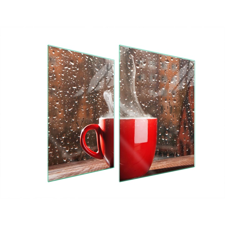 TMK ArtDeko üveg tűzhelyvédő lap, 30x40x52 cm, modern design, könnyen tisztítható, többszínű