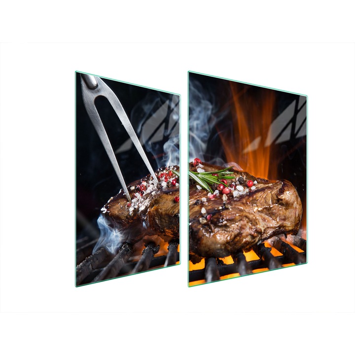 TMK ArtDeko üveg tűzhelyvédő lap, 30x40x52 cm, modern design, könnyen tisztítható