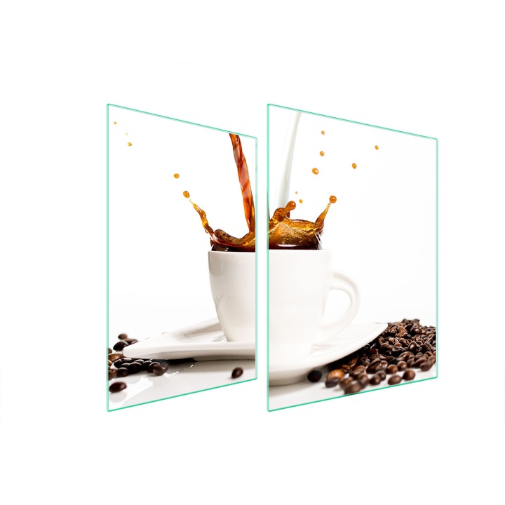 TMK ArtDeko üveg tűzhelyvédő lap, 30x40x52 cm, modern design, könnyen tisztítható, többszínű