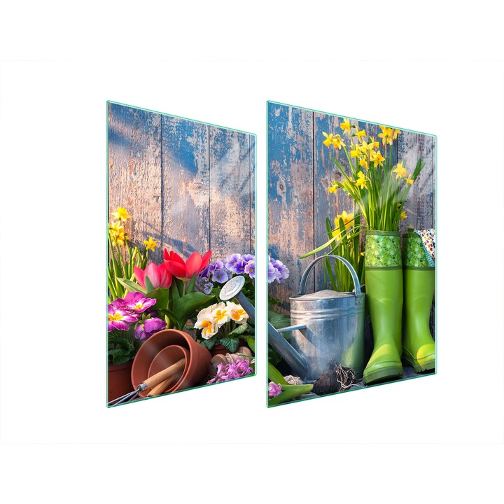 TMK ArtDeko üveg tűzhelyvédő lap, 30x40x52 cm, modern design, könnyen tisztítható