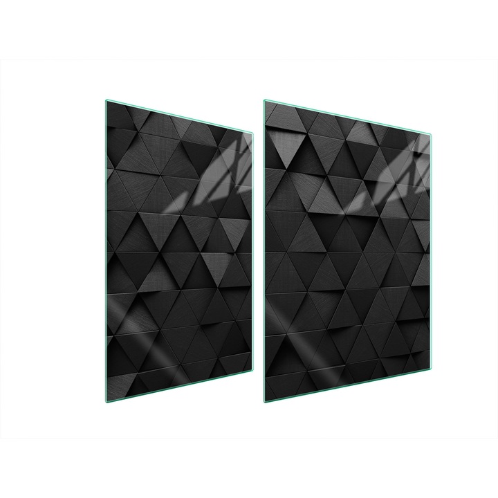 TMK ArtDeko üveg tűzhelyvédő lap, 30x40x52 cm, modern design, könnyen tisztítható, átlátszó