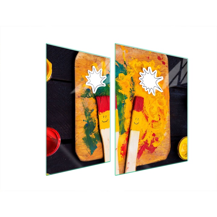 TMK ArtDeko üveg tűzhelyvédő lap, 30x40x52 cm, modern design, könnyen tisztítható