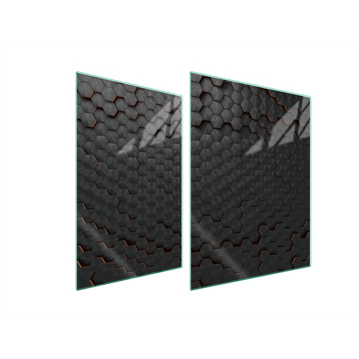 TMK ArtDeko üveg főzőlap védő, 30x40x52 cm, modern design, könnyen tisztítható, átlátszó