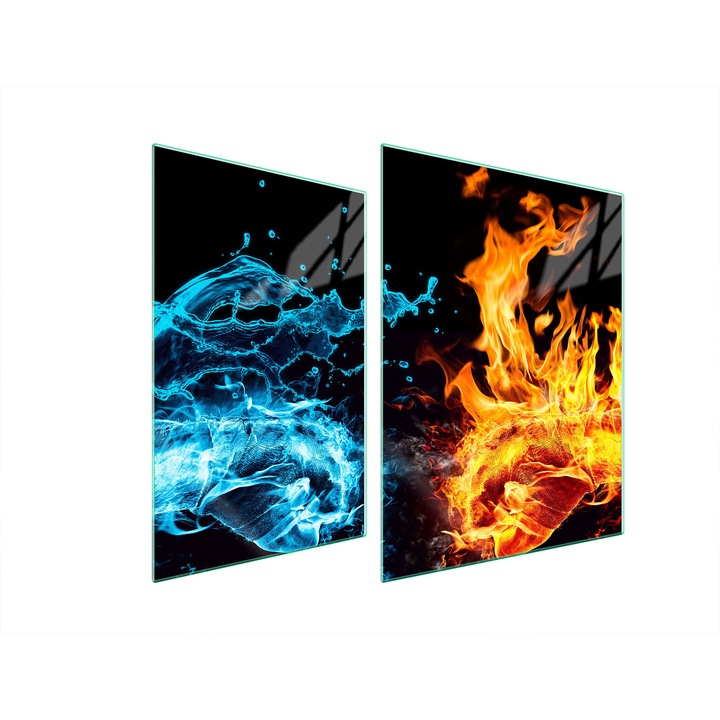 TMK ArtDeko üveg tűzhelyvédő lap, 30x40x52 cm, modern design, könnyen tisztítható