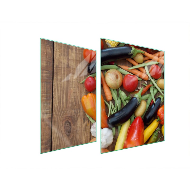 TMK ArtDeko üveg főzőlap védőlap, 30x40x52 cm, zöldségmintás