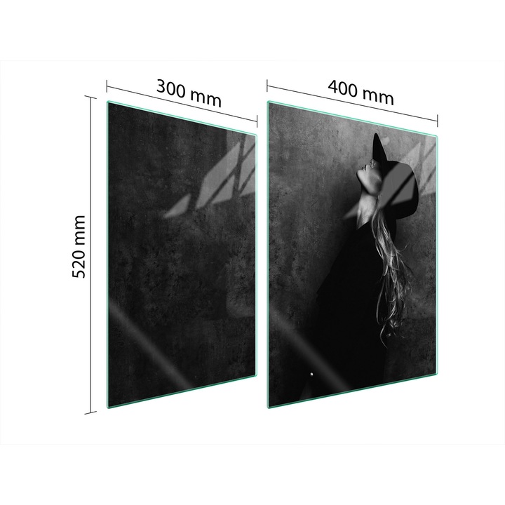 TMK ArtDeko üveg tűzhelyvédő lap, 30x40x52 cm, modern design, könnyen tisztítható