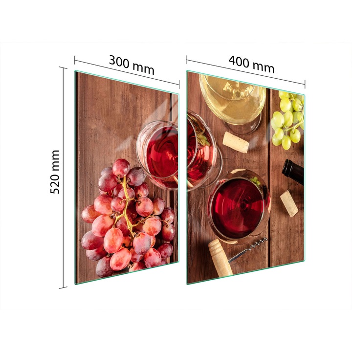 Üveg tűzhelyvédő lap 30x40x52 cm, TMK ArtDeko, modern design, könnyen tisztítható, többszínű