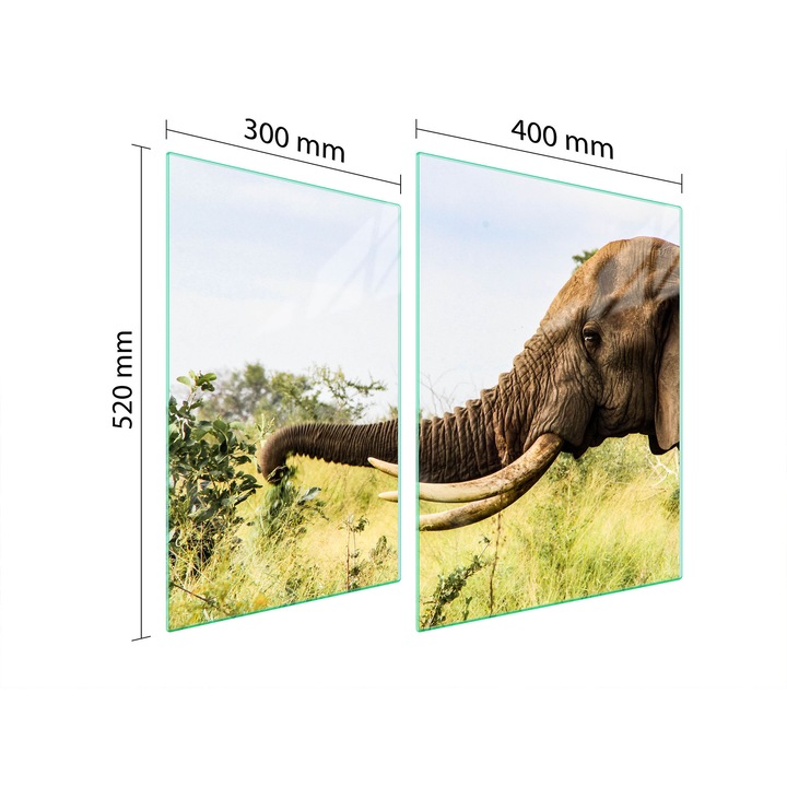 TMK ArtDeko 30x40x52 cm üveg főzőlapvédő, modern dizájn, könnyen tisztítható, átlátszó