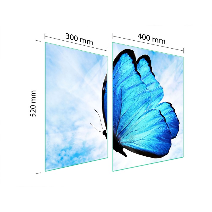 TMK ArtDeko üveg tűzhelyvédő, 30x40x52 cm, modern design, könnyen tisztítható