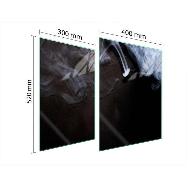 TMK ArtDeko üveg tűzhelyvédő, 30x40x52 cm, modern design, könnyen tisztítható, átlátszó