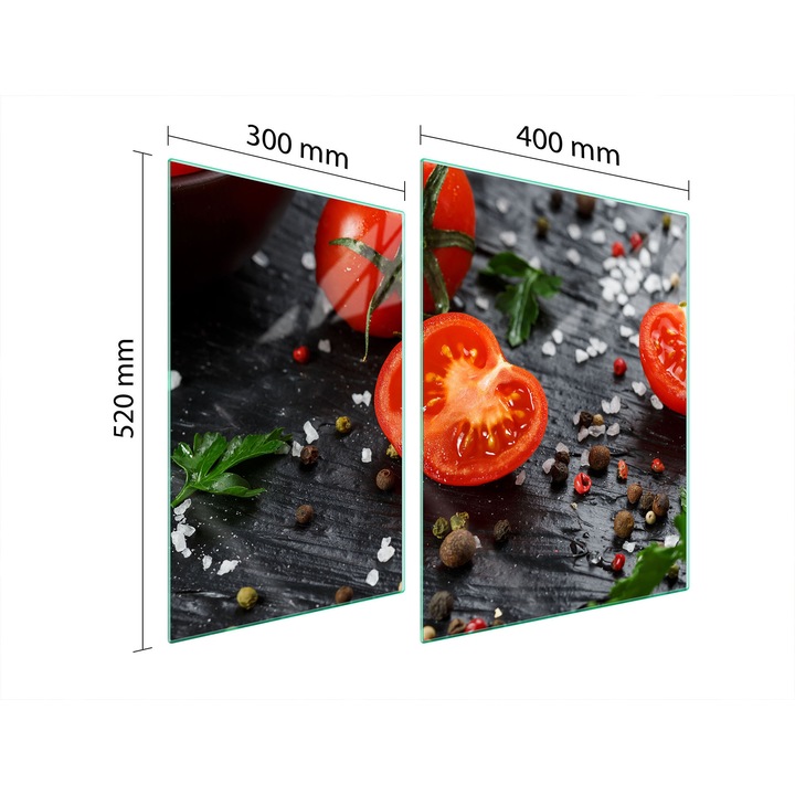 TMK ArtDeko üveg tűzhelyvédő lap, 30x40x52 cm, modern design, könnyen tisztítható