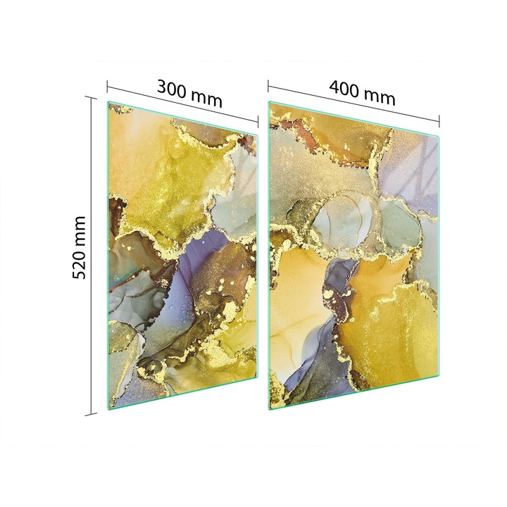 TMK ArtDeko üveg főzőlap védő, 30x40x52 cm, márvány design, multifunkcionális