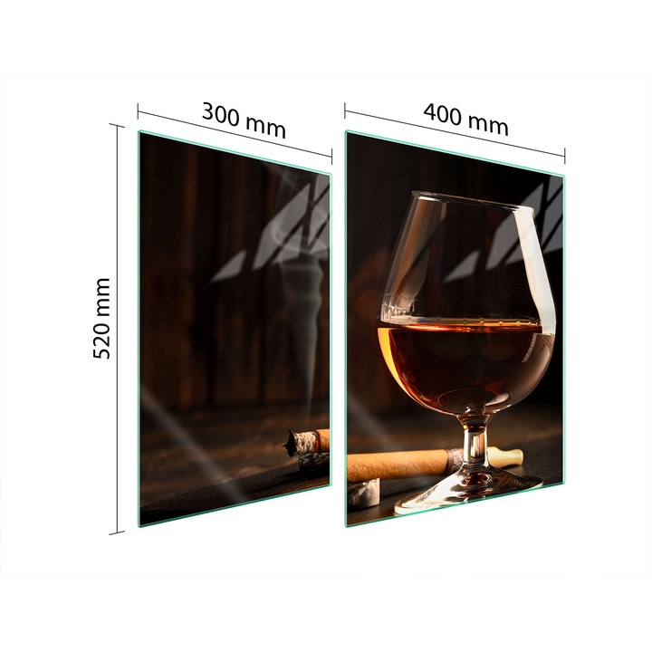 TMK ArtDeko üveg főzőlap védőlap, 30x40x52 cm, modern design, könnyen tisztítható, fekete/barna