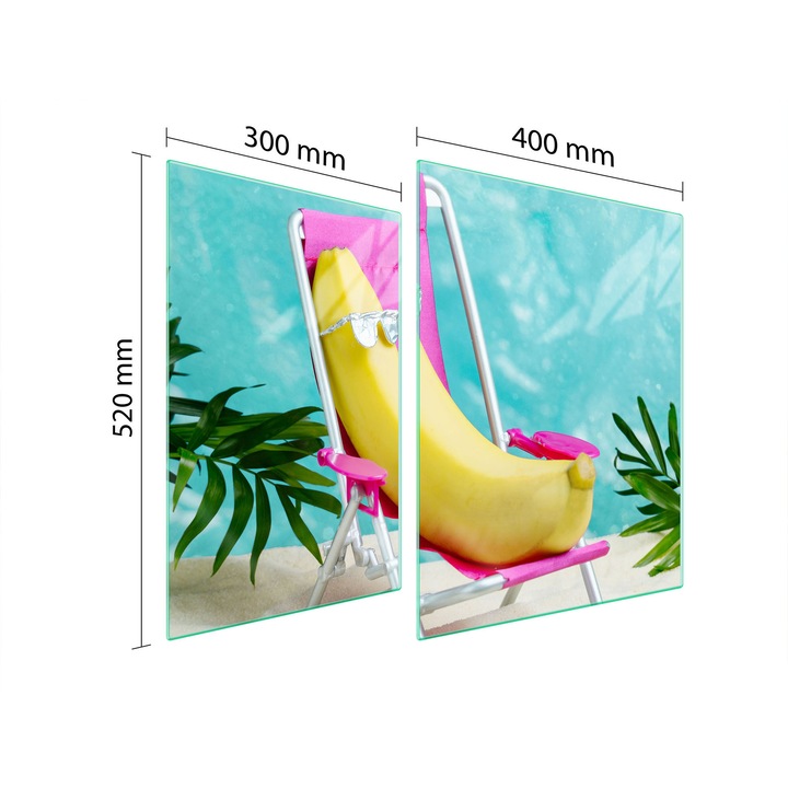 Üveg tűzhelyvédő lap 30x40x52 cm, TMK ArtDeko, modern design, könnyen tisztítható, többszínű