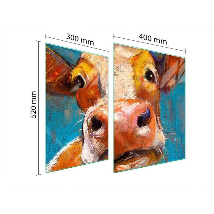 TMK ArtDeko üveg főzőlap védő, 30x40x52 cm, modern design, könnyen tisztítható, többszínű