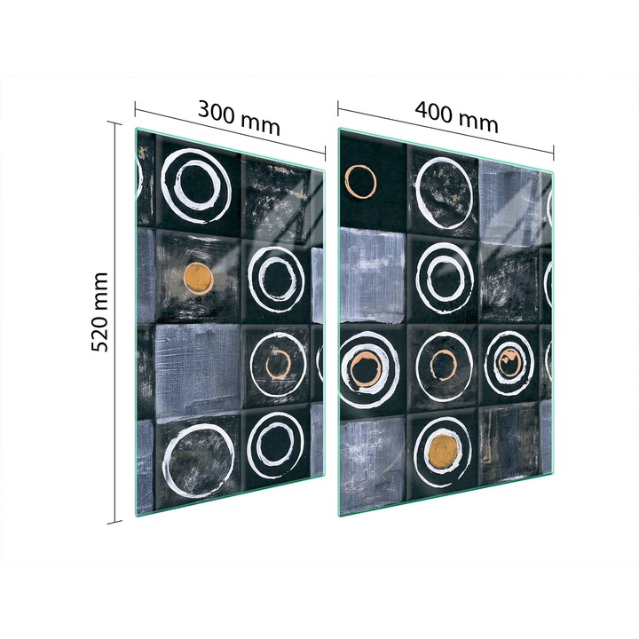 TMK ArtDeko üveg főzőlap védő, 30x40x52 cm, modern design, könnyen tisztítható