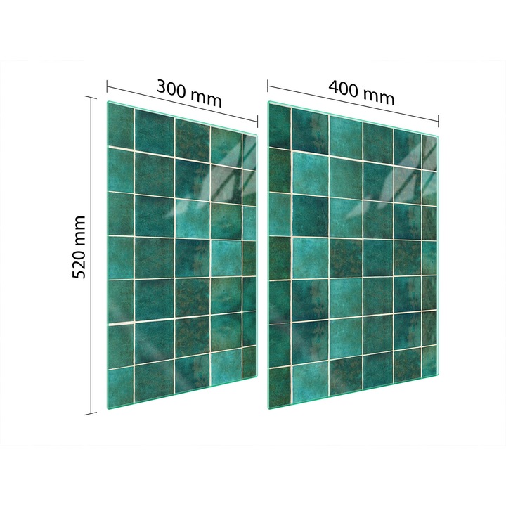 TMK ArtDeko üveg főzőlap védő, 30x40x52 cm, zöld