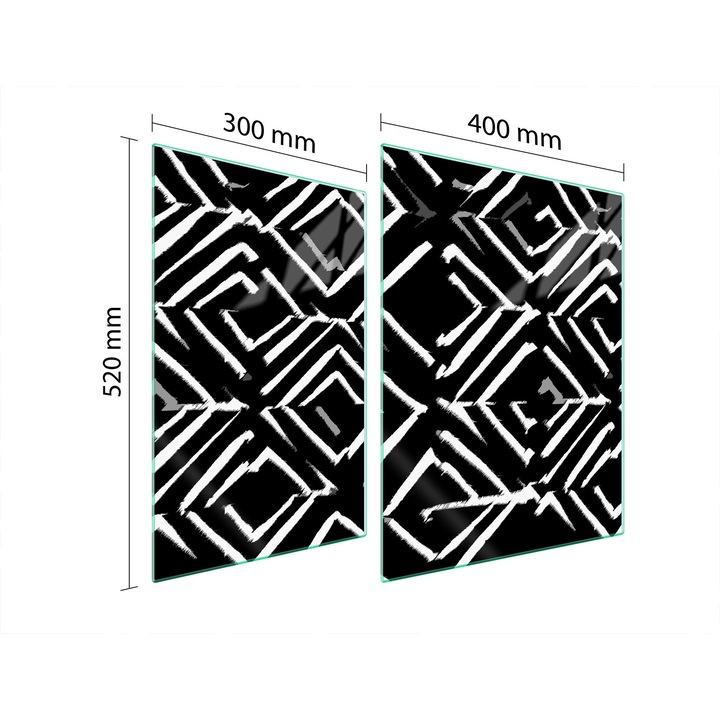 TMK ArtDeko üveg főzőlap védő, 30x40x52 cm, modern design, könnyen tisztítható