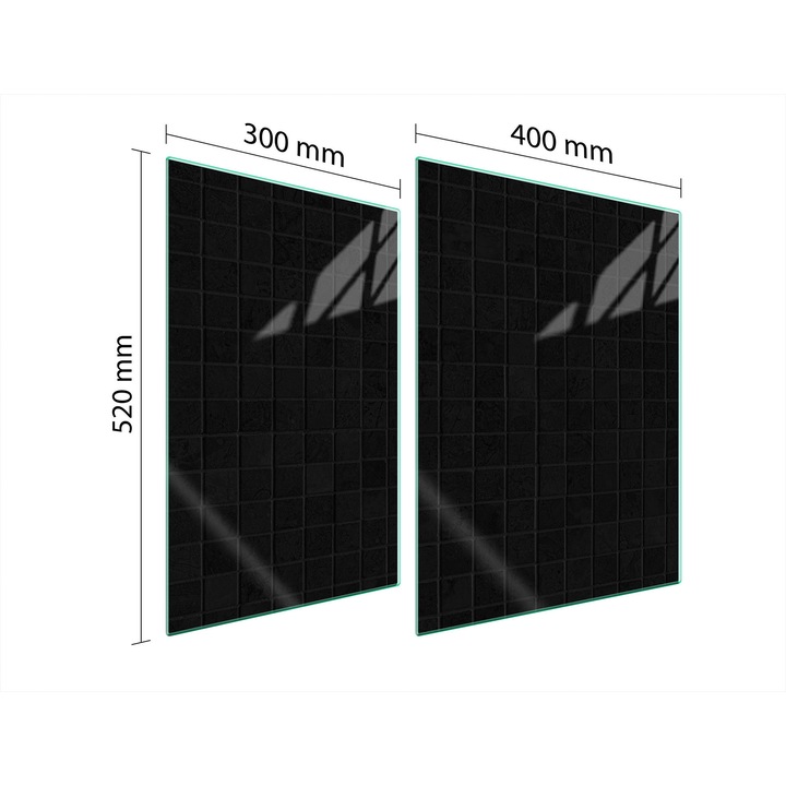 TMK ArtDeko üveg főzőlap védő, 30x40x52 cm, modern design, könnyen tisztítható, fekete